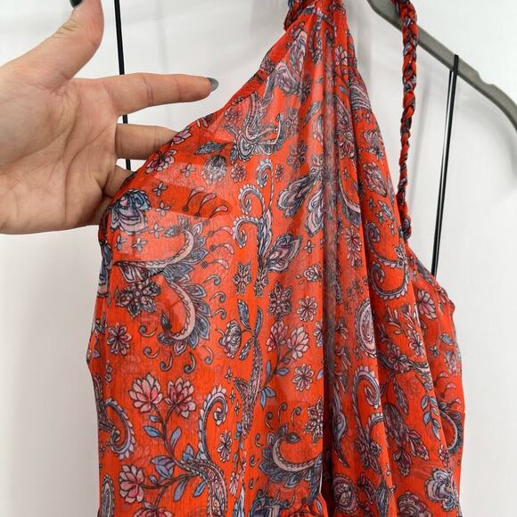 MISA LOS ANGELES Adele Paisley Halter Handkerchief Hem Dress Midi Layered Large - Picture 8 of 15
